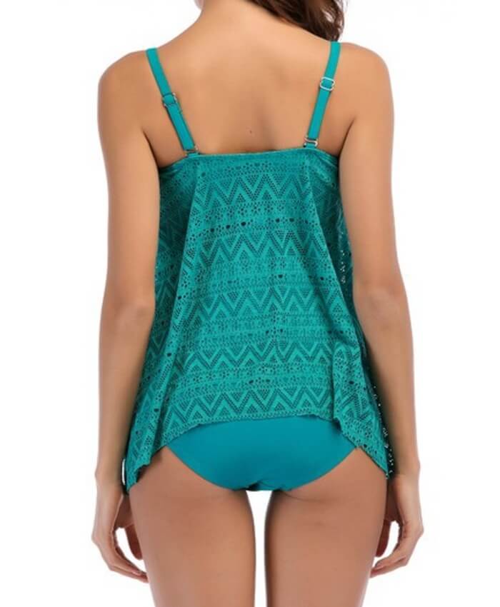 High Waist Spaghetti Strap Tankini Set